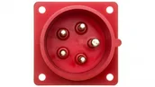 Gniazdka elektryczne - PCE Wtyczka tablicowa 16A 5P 400V czerwona IP44 615-6 615-6 - miniaturka - grafika 1