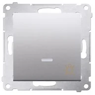 Wyłączniki światła i elektryczne - Kontakt Kontakt_Simon Przycisk światło z podświetleniem LED (moduł) 10AX. 250V. szybkozłącza srebrny mat DS1L.01/43 - miniaturka - grafika 1