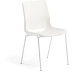 Meble do szkół i przedszkoli - AJ Produkty Krzesło szkolne ANA, wys. 450 mm, białe siedzisko, biała rama - miniaturka - grafika 1