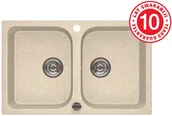 Zlewozmywaki - Laveo Porto 2-komorowy beżowy - miniaturka - grafika 1