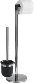 Akcesoria do wc - Wenko Stojak na papier toaletowy i szczotkę do WC Parus, srebrny, 57x17x26 cm - miniaturka - grafika 1