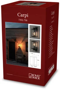 Konstsmide Kinkiet zewnętrzny Carpi czarny, szerokość 16,5 cm - Lampy ogrodowe - miniaturka - grafika 4