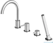 Baterie umywalkowe - KOHLMAN Axel bateria wannowa 4-otworowa z obrotową wylewką chrom QB244A | - miniaturka - grafika 1