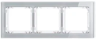 Klawisze i ramki - Karlik Deco szary/biały ramka efekt szkła 3-krotna 15-0-DRS-3 15-0-DRS-3 - miniaturka - grafika 1