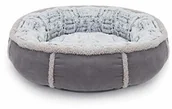 Legowiska dla psów - Rosewood 04371 legowisko dla psa w kształcie donuta z grubą pluszową stroną wewnętrzną, szare, długość: 68 cm - miniaturka - grafika 1