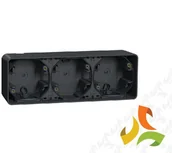 Klawisze i ramki - Schneider Electric MUREVA STYL Podstawa naścienna 3 potrójna pozioma IP55 antracyt MUR37713 MUR37713/SCH - miniaturka - grafika 1