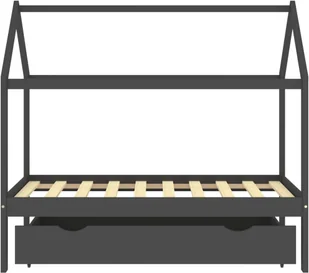 VidaXL Lumarko Łóżko dziecięce z szufladą, ciemnoszare, lita sosna, 80x160 cm! 322143 VidaXL - Łóżeczka i kojce - miniaturka - grafika 3