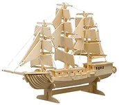 Modele do sklejania - Bausch Peter GmbH & Co. KG Peter Bausch 869  zestaw do montażu w drewnie, żaglówka, 80 części - miniaturka - grafika 1