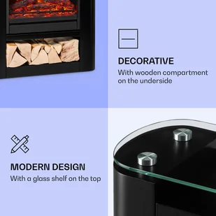 Klarstein Klarstein Studio 5 Arc kominek  elektryczny 1800 W płomienie LED grzejnik elektryczny/wentylator pilot FP6-Studio5ArcSmartB - Kominki elektryczne - miniaturka - grafika 10