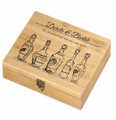 Zestawy do wina - Murrano Elektryczny korkociąg zestaw do wina w skrzynce z nadrukiem dla pary ZDW5-031 - miniaturka - grafika 1