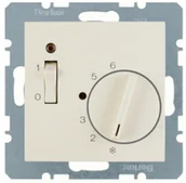 Gniazdka elektryczne - Berker Kwadrat kremowy regulator temperatury [20308982] B_20308982 - miniaturka - grafika 1