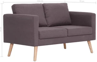 vidaXL vidaXL Sofa 2-osobowa, tapicerowana tkaniną, taupe - Sofy i kanapy - miniaturka - grafika 7