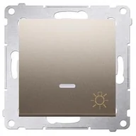 Wyłączniki światła i elektryczne - Kontakt Kontakt_Simon Przycisk światło z podświetleniem LED (moduł) 10AX. 250V. szybkozłącza złoty mat DS1L.01/44 - miniaturka - grafika 1