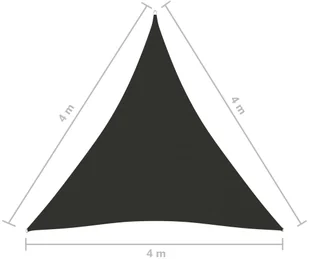 vidaXL Żagiel ogrodowy, tkanina Oxford, trójkątny, 4x4x4 m, antracyt 135121 - Parasole ogrodowe - miniaturka - grafika 6
