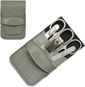 Zestawy do manicure i pedicure - Mont Bleu 5-częściowy zestaw do manicure w etui ze sztucznej skóry, szary Steel MS-066.C4 - miniaturka - grafika 1