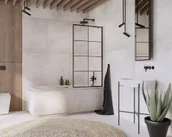 Parawany nawannowe - Radaway Idea PNJ 50 parawan nawannowy jednoczęściowy 500x1500 czarny factory 10001050-54-55 10001050-54-55 - miniaturka - grafika 1