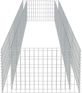 vidaXL Donica gabionowa z galwanizowanej stali, 450 x 90 x 50 cm - Donice - miniaturka - grafika 4