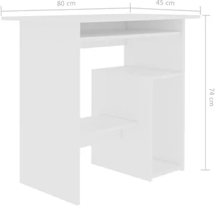 vidaXL vidaXL Biurko, białe, 80x45x74 cm, płyta wiórowa - Biurka - miniaturka - grafika 7