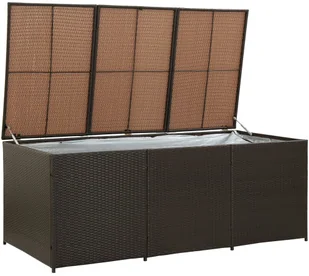 vidaXL Skrzynia ogrodowa z polirattanu, 180 x 90 x 75 cm, brązowa vidaXL - Pozostałe meble ogrodowe - miniaturka - grafika 4