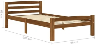 vidaXL Lumarko Rama łóżka, miodowy brąz, lite drewno sosnowe, 90 x 200 cm! 322075 - Łóżka - miniaturka - grafika 6