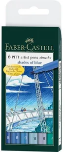 Faber-Castell PITT ARTIST PEN BLUE 6 KOLORÓW ETUI - Pozostałe akcesoria dla plastyków - miniaturka - grafika 3