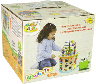 Import LEANToys Edukacyjna Kostka Drewniana Sorter Labirynt Liczydło Gra Chińczyk Pionki LT-9837-0 - Zabawki interaktywne dla dzieci - miniaturka - grafika 6