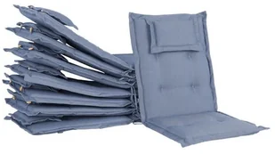 Beliani Zestaw 8 poduszek na krzesła ogrodowe niebieskie MAUI - Fotele i krzesła ogrodowe - miniaturka - grafika 4
