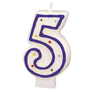 Amscan Świeczka cyferka w kropki nr 5 - Pozostałe akcesoria dla plastyków - miniaturka - grafika 2