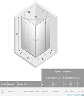 New Trendy Avexa kabina kwadratowa 90x90x200 cm przejrzyste EXK-1521 - Kabiny prysznicowe - miniaturka - grafika 2