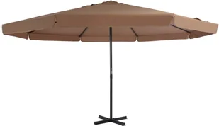 vidaXL Parasol ogrodowy na słupku aluminiowym, 500 cm, taupe - Parasole ogrodowe - miniaturka - grafika 8
