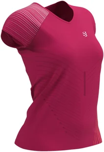 Compressport Koszulka biegowa damska PERFORMANCE SS T-SHIRT różowa - Bielizna sportowa damska - miniaturka - grafika 2