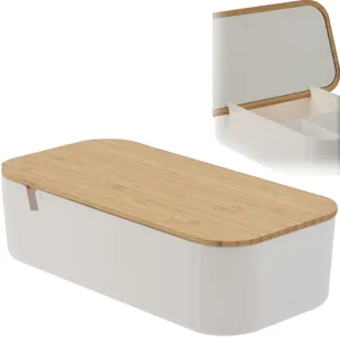 Organizer na kosmetyki z lusterkiem 26 x 13 x 7 cm biały 101000730 - Koszyki łazienkowe - miniaturka - grafika 2