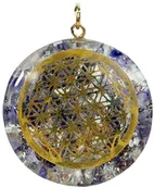 Wróżbiarstwo i radiestezja - Orgonit - ametyst, kryształ górski i kwiat życia (wisior) orgonit04 - miniaturka - grafika 1