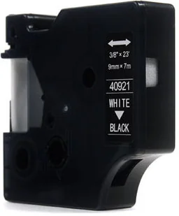 Dymo JetWorld Taśma D1 Biały na Czarnym 9mm x 7m LM100 LM100Plus LM100Series LM120P LM280 LM300 LM350 LM350D LM350Series LM360D LM400 LM420P LM450 JWT-D40921N - Etykiety do drukarek - miniaturka - grafika 2