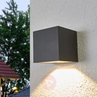 Lampy ogrodowe - LAMPENWELT.COM Merjem - kinkiet zewnętrzny LED, ciemnoszary - miniaturka - grafika 1