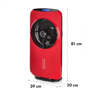 Klarstein Cool Tropic wentylator stojący z nawilżaczem powietrza 48W 2820m/h czerwony VTSA5-Cool Tropic RD - Klimatory - miniaturka - grafika 11