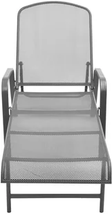 vidaXL Zestaw 2 regulowanych leżaków i stolika, metalowa siatka - Leżaki ogrodowe - miniaturka - grafika 4