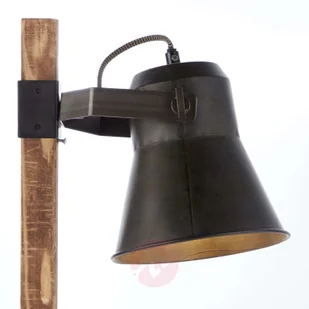 Brilliant Lampa stołowa Plow, czarna/ciemne drewno - Lampy stojące - miniaturka - grafika 3