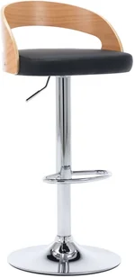 vidaXL Stołki barowe, 2 szt., czarne, sztuczna skóra i gięte drewno - Taborety i hokery - miniaturka - grafika 3