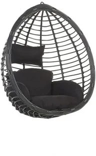 Beliani Fotel wiszący rattanowy czarny TOLLO - Fotele ogrodowe wiszące - miniaturka - grafika 2