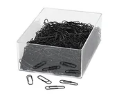 Artykuły biurowe - Wedo 901244601 (wykonana z metalu, w osłonie z tworzywa sztucznego, w przezroczystej puszce) 27 MM 1000 sztuka na spinacze biurowe, czarny 901244601 - miniaturka - grafika 1