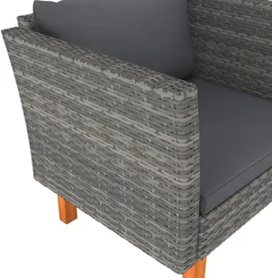VidaXL Sofa ogrodowa, polirattan i lite drewno eukaliptusowe 315755 - Sofy ogrodowe - miniaturka - grafika 5