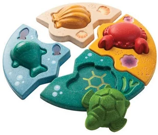 Plan Toys Drewniane puzzle zwierzęta morskie, PLTO-5688 - Puzzle - miniaturka - grafika 3