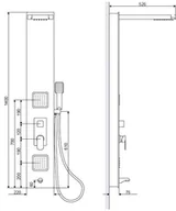 Actima Actima Glas Panel prysznicowy stal nierdzewna/szkło ARAC.GR8401