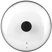 Pokrywki - Home pokrywka z obramowaniem ze stali nierdzewnej, tworzywo sztuczne/szkło, przezroczysty/czarna, 38 cm 8003512487217 - miniaturka - grafika 1