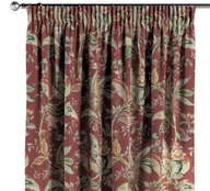 Zasłony - Dekoria Zasłona na taśmie marszczącej 1 szt. wzory roślinne i kwiatowe na czerwono-ceglanym tle 1szt 130 × 260 cm Gardenia 300-142-12 - miniaturka - grafika 1