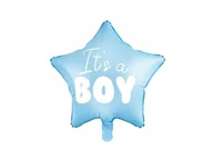 Baby shower i roczek - PartyDeco Balon foliowy Gwiazdka - It's a boy, 48cm, jasny niebieski FB22P-001J - miniaturka - grafika 1