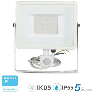 v-tac Projektor LED V-TAC 50W SAMSUNG CHIP Czujnik Ruchu Funkcja Cut-OFF Biały VT-50-S 6400K 4000lm - Lampy pozostałe - miniaturka - grafika 15