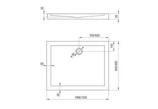 Deante Minimal Brodzik prostokątny 100 x 80 cm KTN 046B - Brodziki prysznicowe - miniaturka - grafika 3