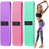 Gumy, taśmy, ekspandery - Zestaw 3 Gumy Oporowe Taśmy Materiałowe Do Ćwiczeń - miniaturka - grafika 1